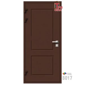 Морозостойкая входная утепленная дверь из дерева для коттеджа Grand Wood G41 227x86см левый цвет коричневый RAL 8017 в Чебоксарах