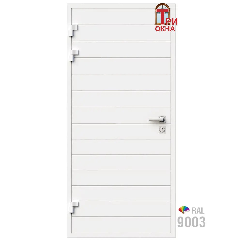Морозостойкая входная утепленная дверь из дерева для коттеджа Solid Wood S7 227x86см левый цвет белый RAL 9003 в Чебоксарах — изображение 7