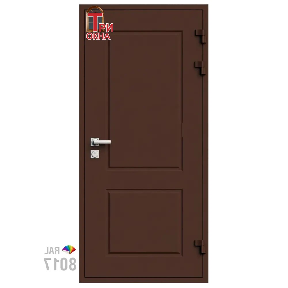 Морозостойкая входная утепленная дверь из дерева для коттеджа Grand Wood G41 227x86см правый цвет коричневый RAL 8017 в Чебоксарах