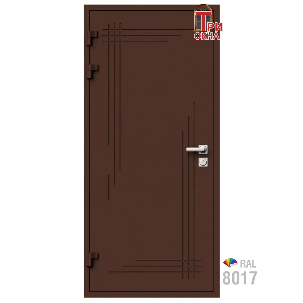 Морозостойкая входная утепленная дверь из дерева для коттеджа Solid Wood S6 227x86см левый цвет коричневый RAL 8017 в Чебоксарах — изображение 7