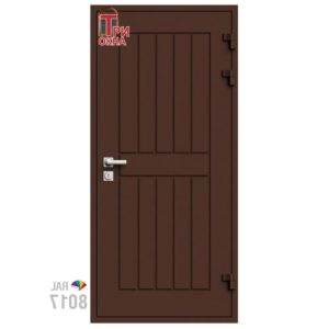 Морозостойкая входная утепленная дверь из дерева для коттеджа Grand Wood G21 207x96см правый цвет коричневый RAL 8017 в Чебоксарах