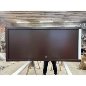 Морозостойкая входная утепленная дверь из дерева для коттеджа Grand Wood G25 227x86см правый цвет серый RAL7024 в Чебоксарах