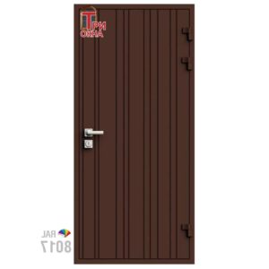 Морозостойкая входная утепленная дверь из дерева для коттеджа Elite Timber E38 207x86см правый цвет коричневый RAL8017 в Чебоксарах