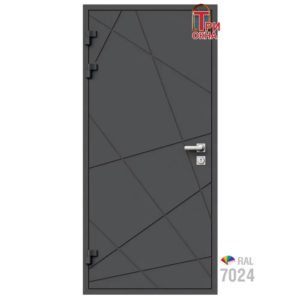 Морозостойкая входная утепленная дверь из дерева для коттеджа Elite Timber E39 207x96см левый цвет серый RAL7024 в Чебоксарах