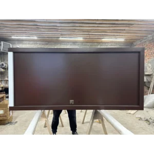 Морозостойкая входная утепленная дверь из дерева для коттеджа Grand Wood G25 227x86см левый цвет коричневый RAL8017 в Чебоксарах