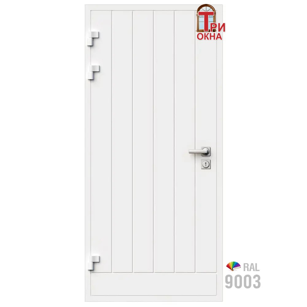 Морозостойкая входная утепленная дверь из дерева для коттеджа Solid Wood S4 207x96см левый цвет белый RAL 9003 в Чебоксарах — изображение 7