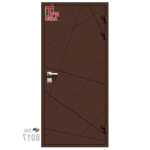 Морозостойкая входная утепленная дверь из дерева для коттеджа Elite Timber E39 227x86см правый цвет коричневый RAL8017 в Чебоксарах