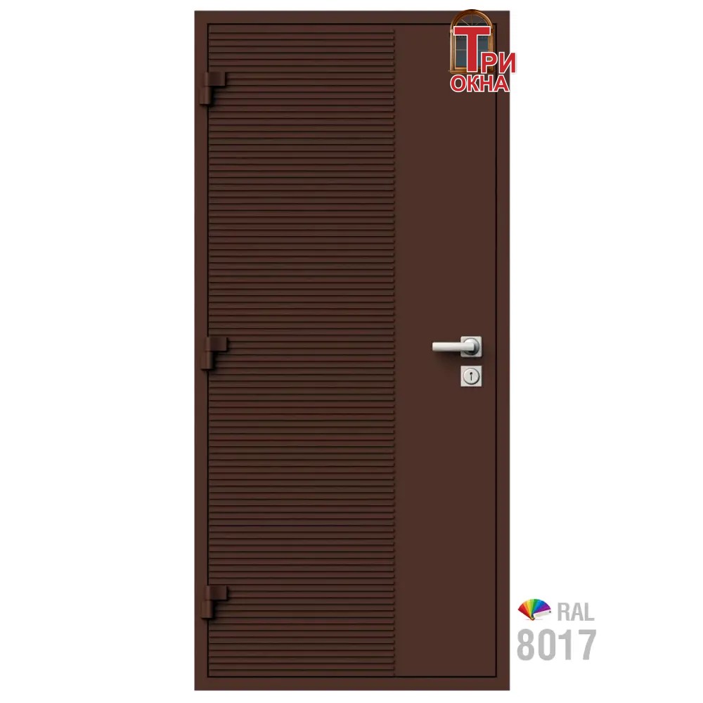 Морозостойкая входная утепленная дверь из дерева для коттеджа Elite Timber E35 227x86см левый цвет коричневый RAL8017 в Чебоксарах — изображение 7