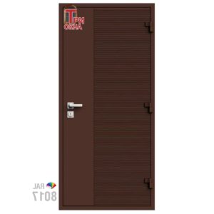 Морозостойкая входная утепленная дверь из дерева для коттеджа Elite Timber E35 227x86см правый цвет коричневый RAL8017 в Чебоксарах