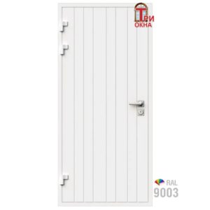 Морозостойкая входная утепленная дверь из дерева для коттеджа Elite Timber E37 227x96см левый цвет белый RAL9003 в Чебоксарах