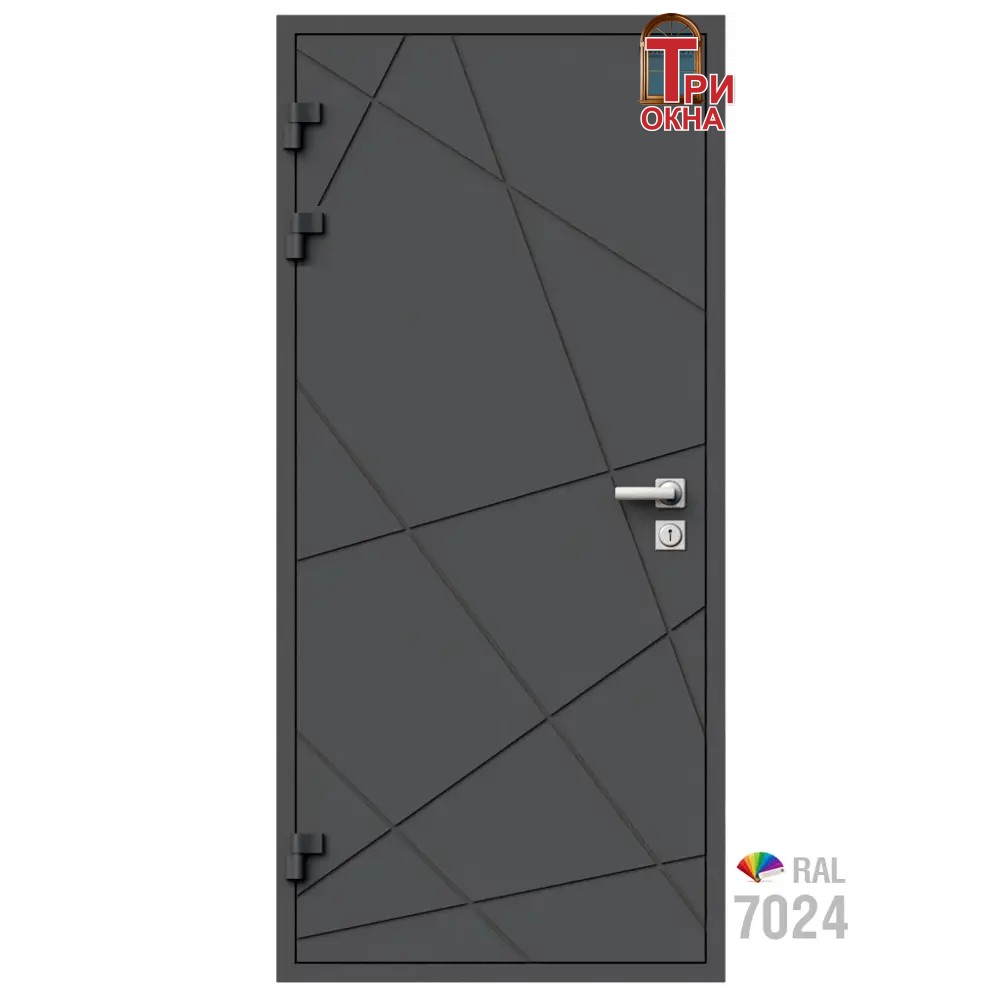 Морозостойкая входная утепленная дверь из дерева для коттеджа Elite Timber E39 227x96см левый цвет серый RAL7024 в Чебоксарах — изображение 7
