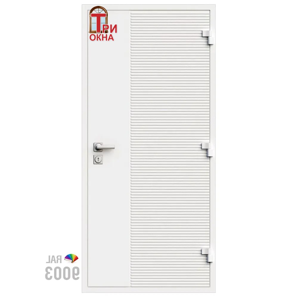 Морозостойкая входная утепленная дверь из дерева для коттеджа Elite Timber E35 207x86см правый цвет белый RAL9003 в Чебоксарах
