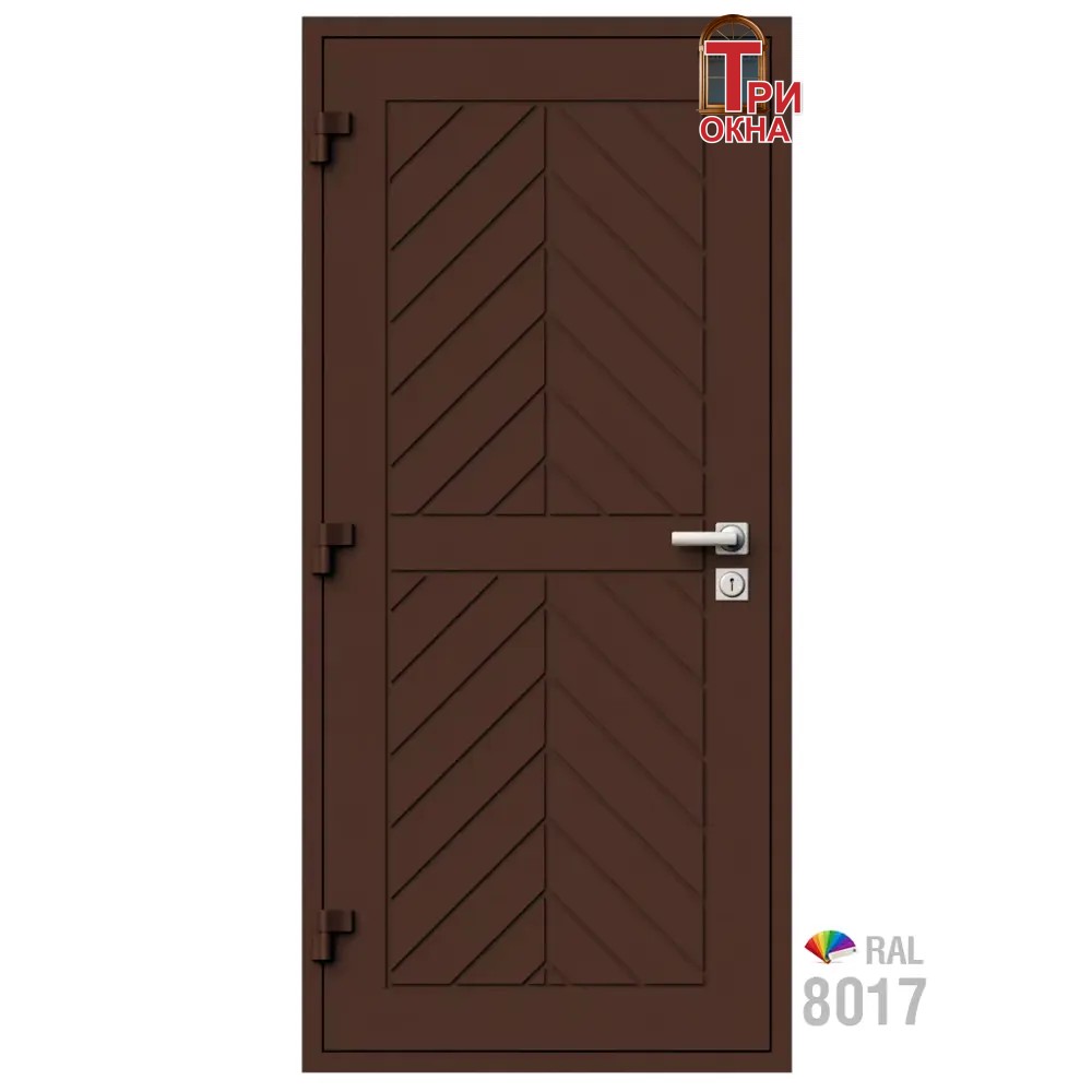 Морозостойкая входная утепленная дверь из дерева для коттеджа Grand Wood G25 207x96см левый цвет коричневый RAL8017 в Чебоксарах — изображение 7