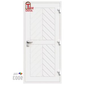 Морозостойкая входная утепленная дверь из дерева для коттеджа Grand Wood G25 207x96см правый цвет белый RAL9003 в Чебоксарах