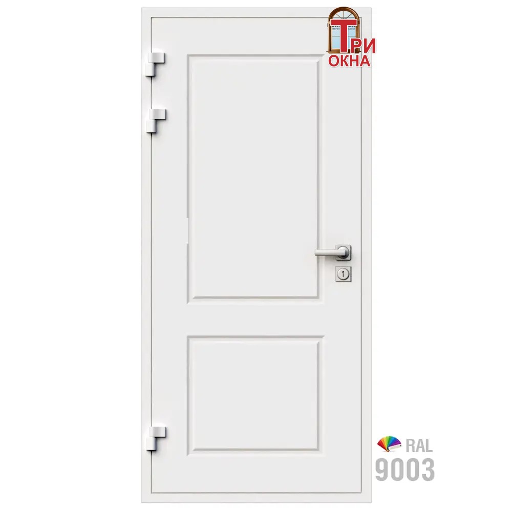 Морозостойкая входная утепленная дверь из дерева для коттеджа Grand Wood G41 207x96см левый цвет белый RAL 9003 в Чебоксарах — изображение 7