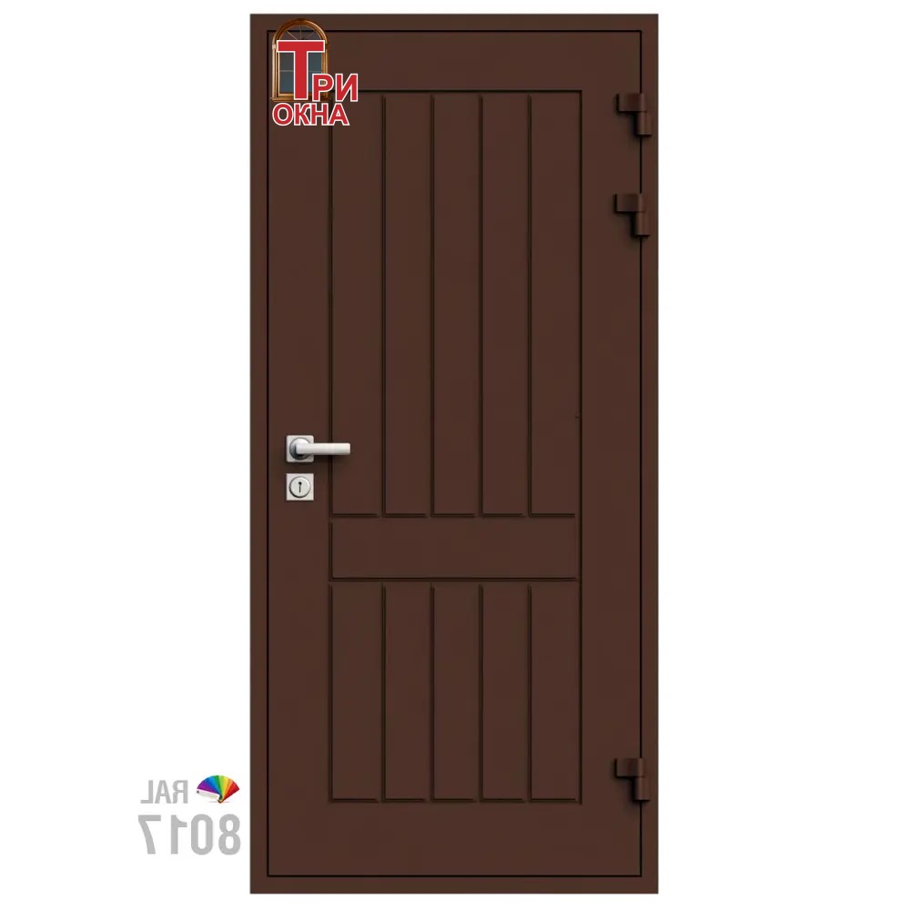 Морозостойкая входная утепленная дверь из дерева для коттеджа Grand Wood G3 207x86см правый цвет коричневый RAL 8017 в Чебоксарах — изображение 7