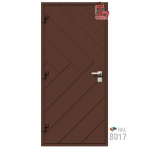 Морозостойкая входная утепленная дверь из дерева для коттеджа Elite Timber E30 207x86см левый цвет коричневый RAL 8017 в Чебоксарах