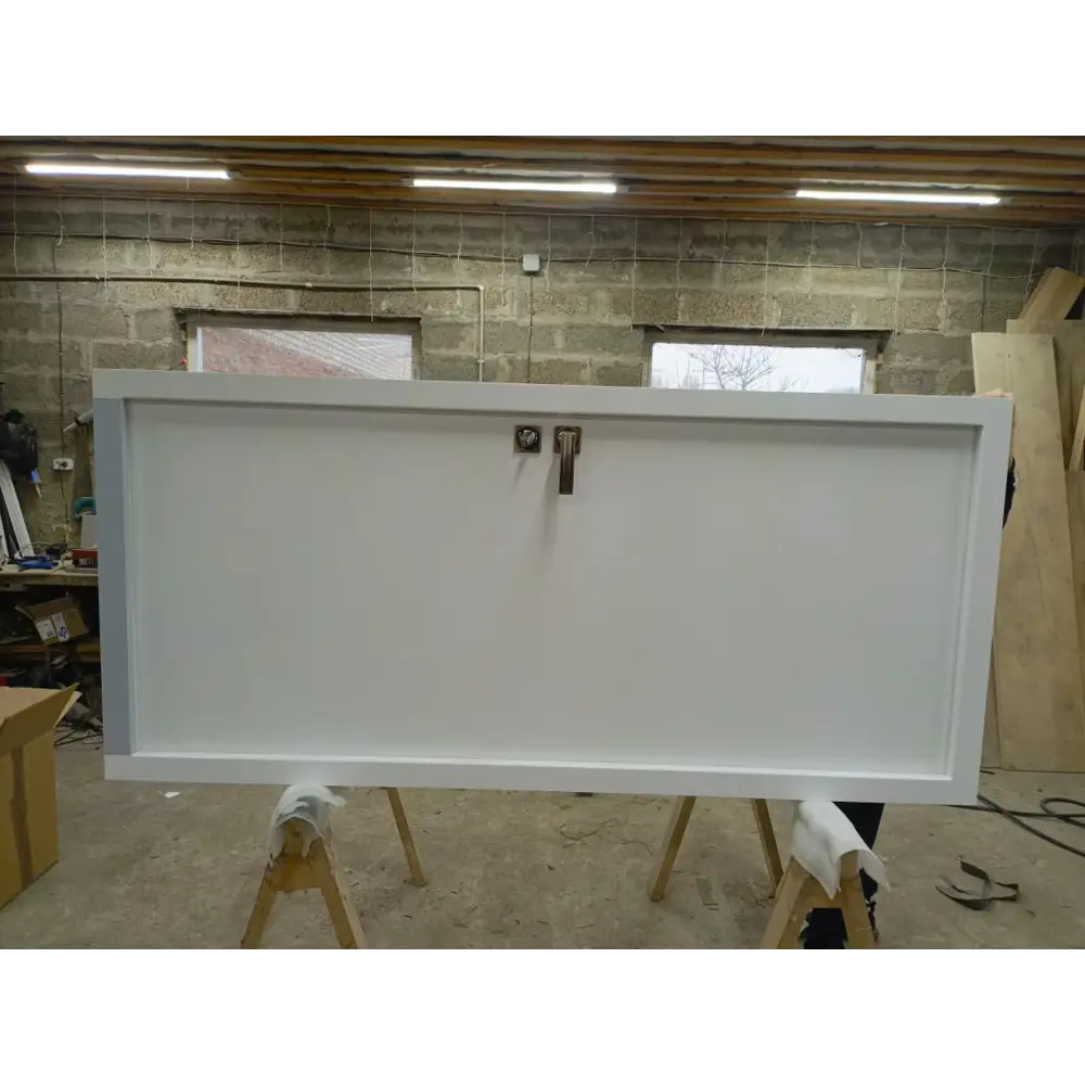 Морозостойкая входная утепленная дверь из дерева для коттеджа Solid Wood S7 227x96см левый цвет белый RAL 9003 в Чебоксарах — изображение 2