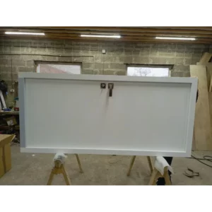 Морозостойкая входная утепленная дверь из дерева для коттеджа Grand Wood G3 227x96см левый цвет белый RAL 9003 в Чебоксарах