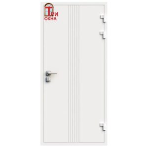 Морозостойкая входная утепленная дверь из дерева для коттеджа Termo Classic C3 227x96см правый цвет белый RAL 9003 в Чебоксарах