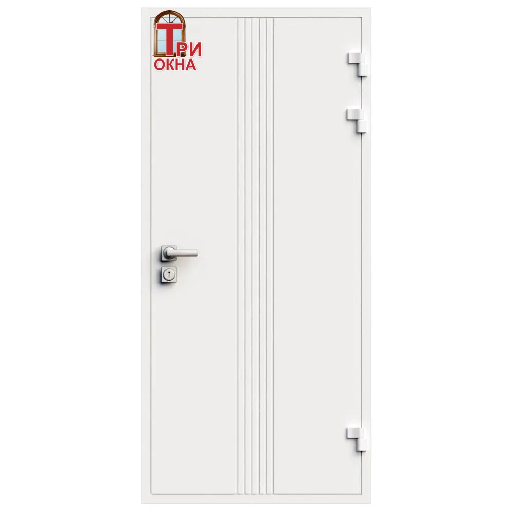 Морозостойкая входная утепленная дверь из дерева для коттеджа Termo Classic C3 227x96см правый цвет белый RAL 9003 в Чебоксарах — изображение 7
