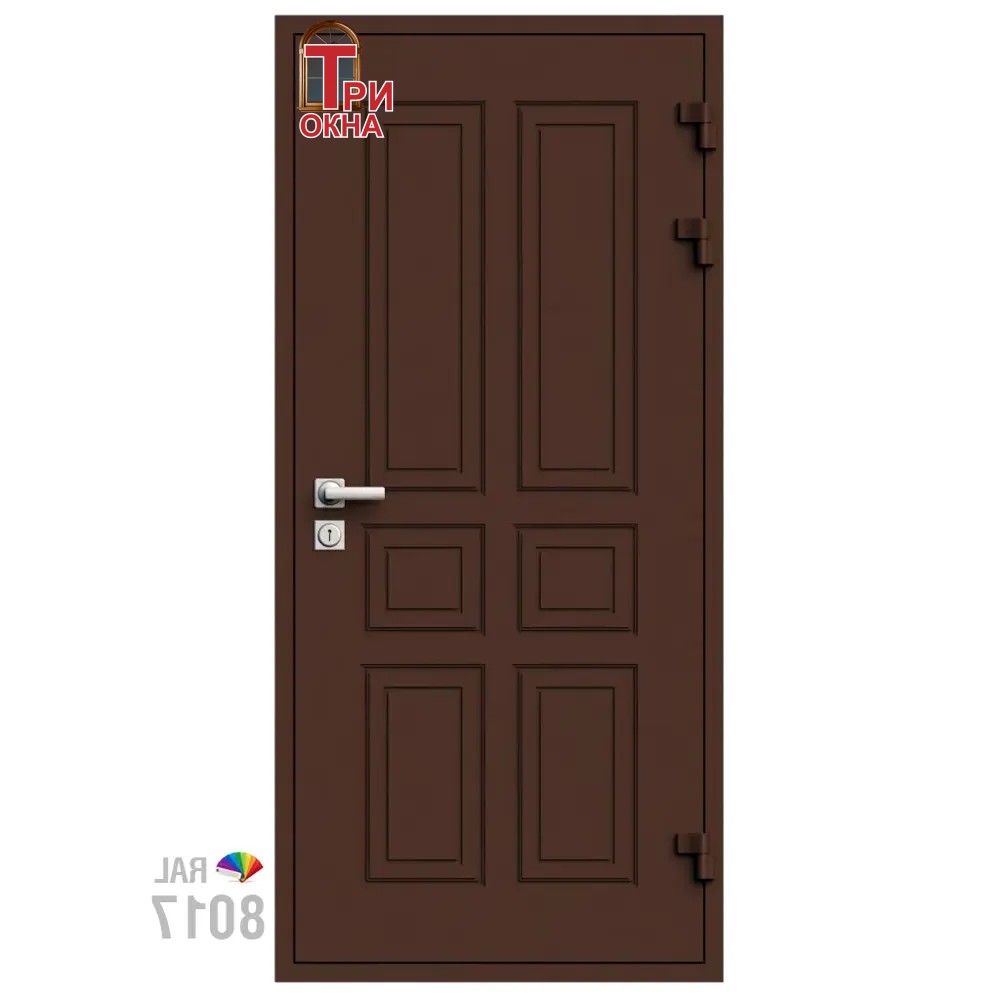 Морозостойкая входная утепленная дверь из дерева для коттеджа Grand Wood G7 207x86см правый цвет коричневый RAL 8017 в Чебоксарах — изображение 7