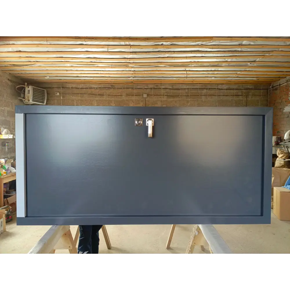 Морозостойкая входная утепленная дверь из дерева для коттеджа Termo Light T1 227x96см левый цвет серый RAL 7024 в Чебоксарах — изображение 3