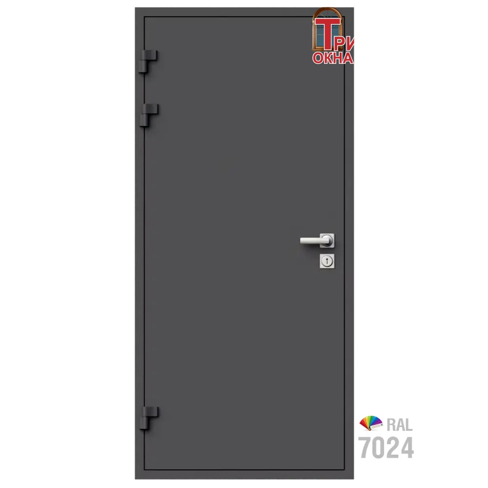 Морозостойкая входная утепленная дверь из дерева для коттеджа Termo Light T1 227x96см левый цвет серый RAL 7024 в Чебоксарах — изображение 8