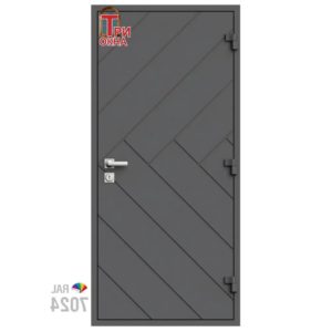 Морозостойкая входная утепленная дверь из дерева для коттеджа Elite Timber E30 227x86см правый цвет серый RAL 7024 в Чебоксарах