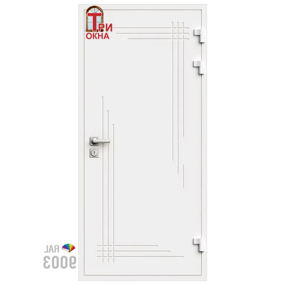 Морозостойкая входная утепленная дверь из дерева для коттеджа Solid Wood S6 207x86см правый цвет белый RAL 9003 в Чебоксарах — изображение 7