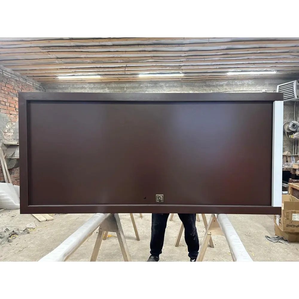 Морозостойкая входная утепленная дверь из дерева для коттеджа Grand Wood G21 227x86см левый цвет коричневый RAL 8017 в Чебоксарах — изображение 2