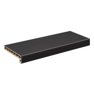 Подоконник пластиковый Moeller с заглушкой 2000x300мм чёрный clean-touch в Чебоксарах