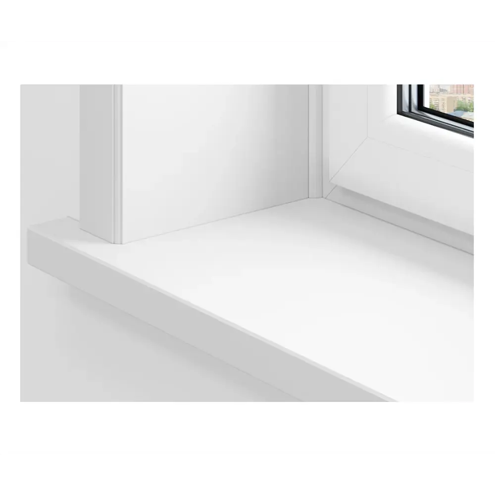Подоконник пластиковый Moeller с заглушкой 2000x350мм белый clean-touch в Чебоксарах — изображение 2