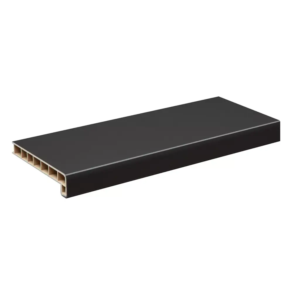 Подоконник пластиковый Moeller с заглушкой 1500x400мм чёрный clean-touch в Чебоксарах — изображение 4