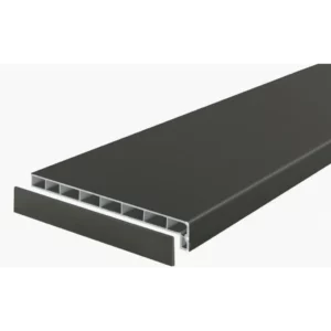 Подоконник пластиковый Moeller с заглушкой 1500x300мм чёрный clean-touch в Чебоксарах
