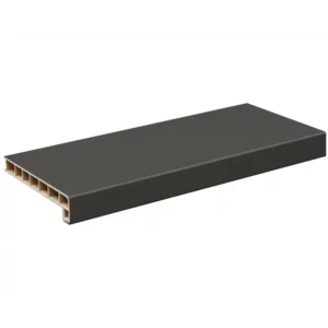 Подоконник пластиковый Moeller с заглушкой 1500x400мм серый clean-touch в Чебоксарах