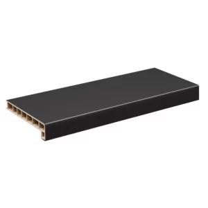 Подоконник пластиковый Moeller с заглушкой 1500x250мм черный clean-touch в Чебоксарах